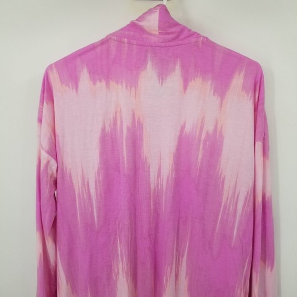 Natori Pink Tie Dye Open Front Women's Cardigan Jacket Size Small - Picture 9 of 10